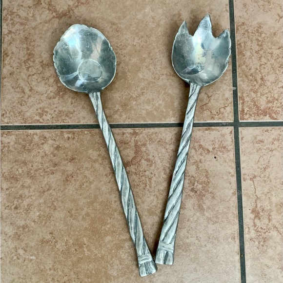 Stainless fork and spoon salad server - Picture 8 of 8